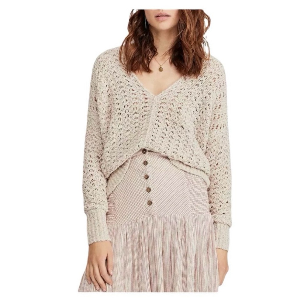 Free People Best of You Beige Knit Sweater
